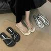 French Set Toe Rhinestone Slippers Female Summer Outside To Wear New Fairy Wind with Skirt Wedge Heels Platform Flip-flops Out