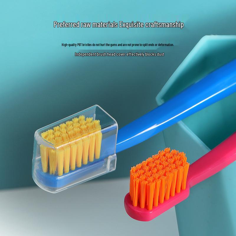 Colorful Soft Bristle Adult Toothbrush 3-Pack with Crystal Box and Protective Sheath