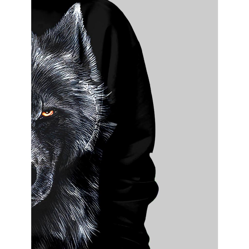 Новое аниме худи, детская одежда с 3D мультяшным волком, подходит и для мальчиков, и для девочек, осенняя одежда с длинным рукавом, подходит для детей в возрасте 5-14 лет