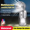 LED Solar Light Multifunctional Lighting Fan Camping Light Hanging Rechargeable Light Solar Rechargeable Night Lantern Fishing Solar Lamp