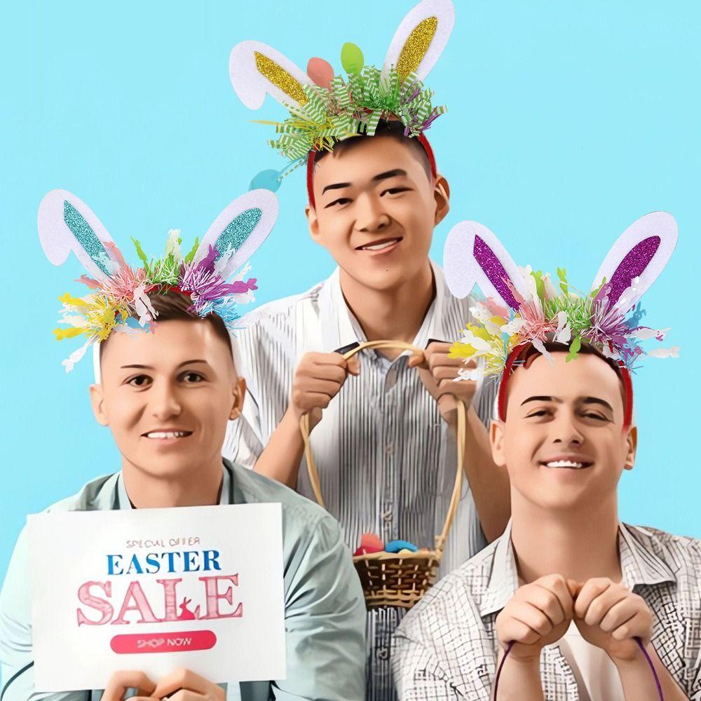 Sequin Easter Rabbit Ears Headbands Wear-resistant Cosplay Headbands  Costume Party Accessories
