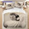 Johnny Hallyday Retro Records bedding, duvet cover, pillowcase, home decoration, birthday gift (1 * duvet cover+2 * pillowcase, coreless)