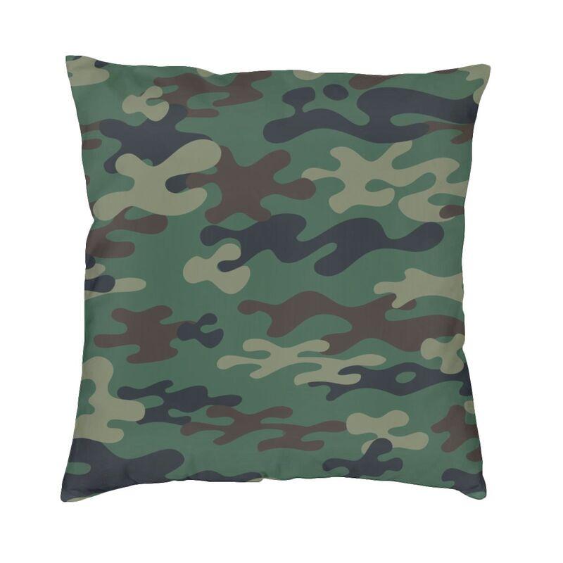 US Military Woodland Camo Pattern Cushion Covers xcm Velvet Camouflage Pillow Case Sofa Pillowcase Living Room Decoration