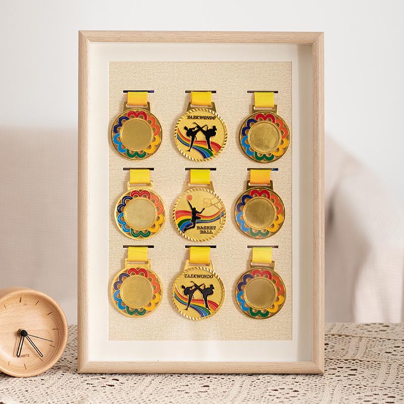 Wooden Medal Frame & Display: Marathon Tag Holder and Decorative Picture Frame