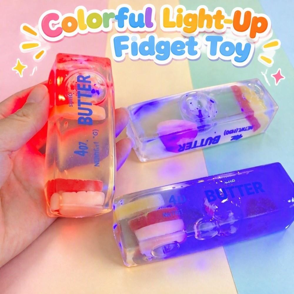 Lights Up Butter Stick Squeeze Toy Soft Fidget Toy Pinch Toy Butter Stick Squishy Toy Desk