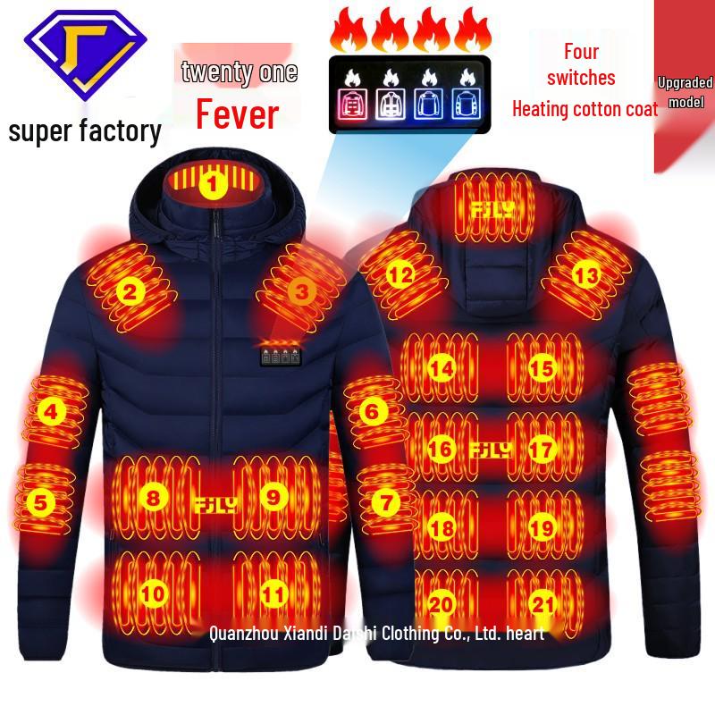 Smart Heated Cotton Jacket - Unisex Outdoor Full Body Warmth with Constant Temperature Control