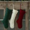 Large Size Knitted Christmas Stocking Hanging Gift Bag Navidad Christmas Gift Sock Christmas Decor