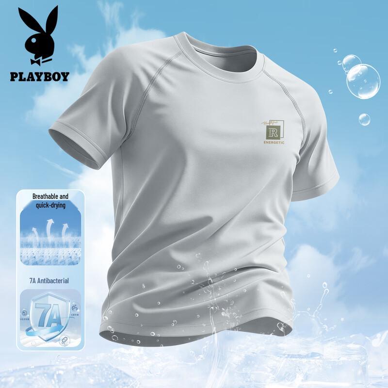 PLAYBOY Мужская футболка с коротким рукавом, быстросохнущая