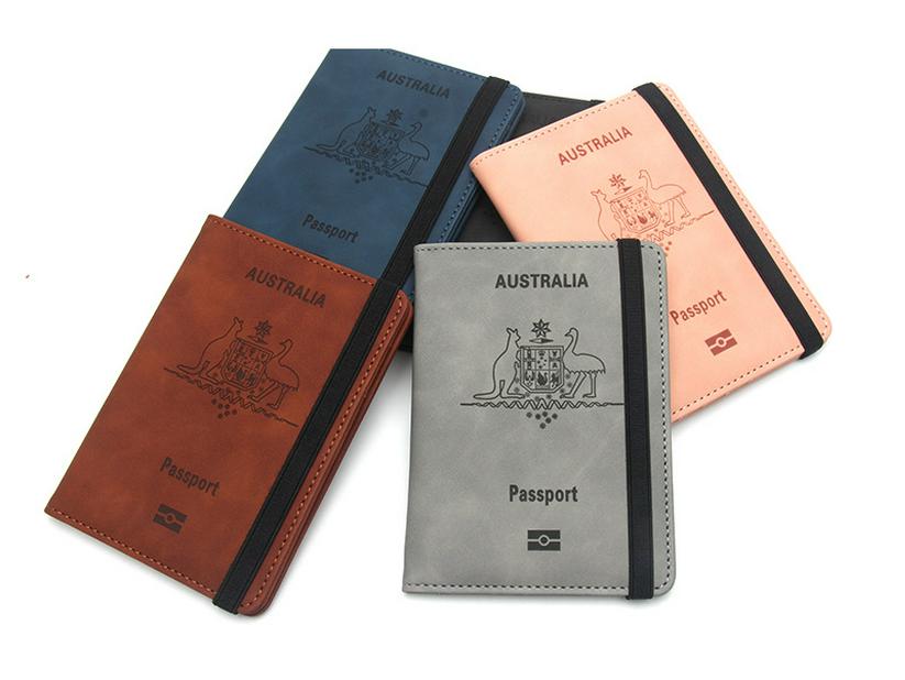 Anti-Theft Leather Passport & Card Holder with Anti-Magnetic Protection, Multiple Pockets for Bank Cards