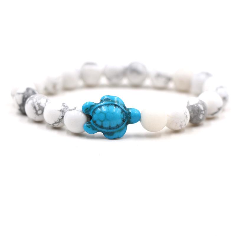 Браслеты из натурального камня Blue Turtle и Green Geometric - унисекс и в индивидуальной упаковке