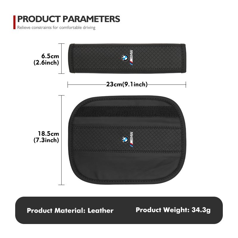Leather Car Seat Belt Cover Shoulder Protection Strap Pad For BMW E90 E60 E46 E39 F30 F10 E87 X3 X4 X5 X1 G30 G20 TMBCU1
