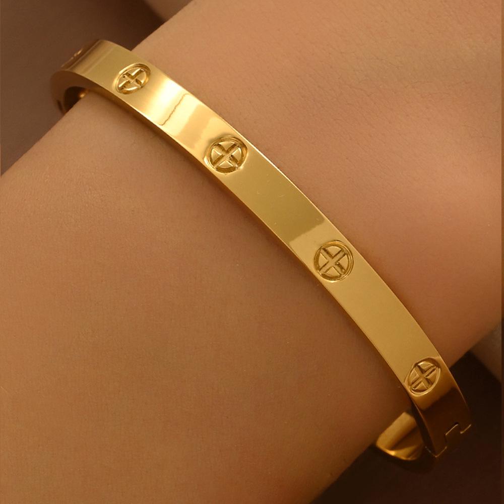 Браслет-гвоздь с бриллиантами из титановой стали - Женская минималистичная мода, Горячо продаваемые женские аксессуары