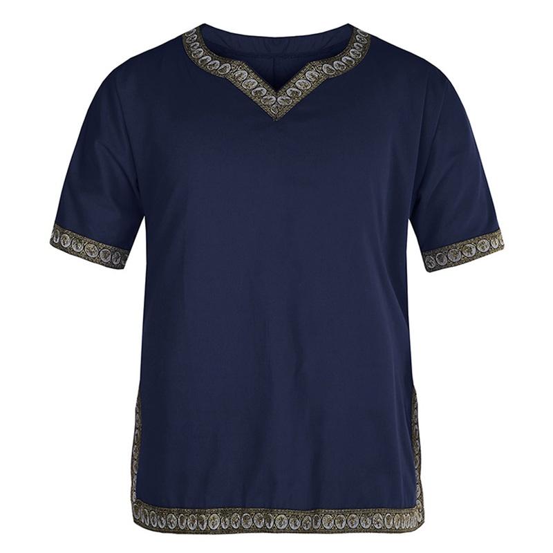 Средневековая туника Ренессанс Топ Рубашка Викинг Норманн Саксонский Мужской Костюм Косплей