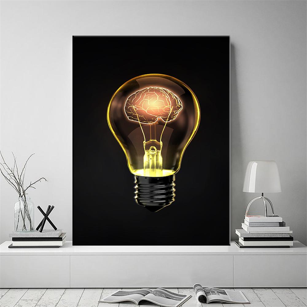 Modern Light Bulb Graffiti Wall Art Canvas Painting Poster Living Room Dining Room Home Painting Wall Decoration Mural Cuadros