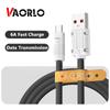 VAORLO 6A Кабель для быстрой зарядки USB-кабель для передачи данных для Micro Typoe-C Lightning Super Charge с органайзером для кабеля