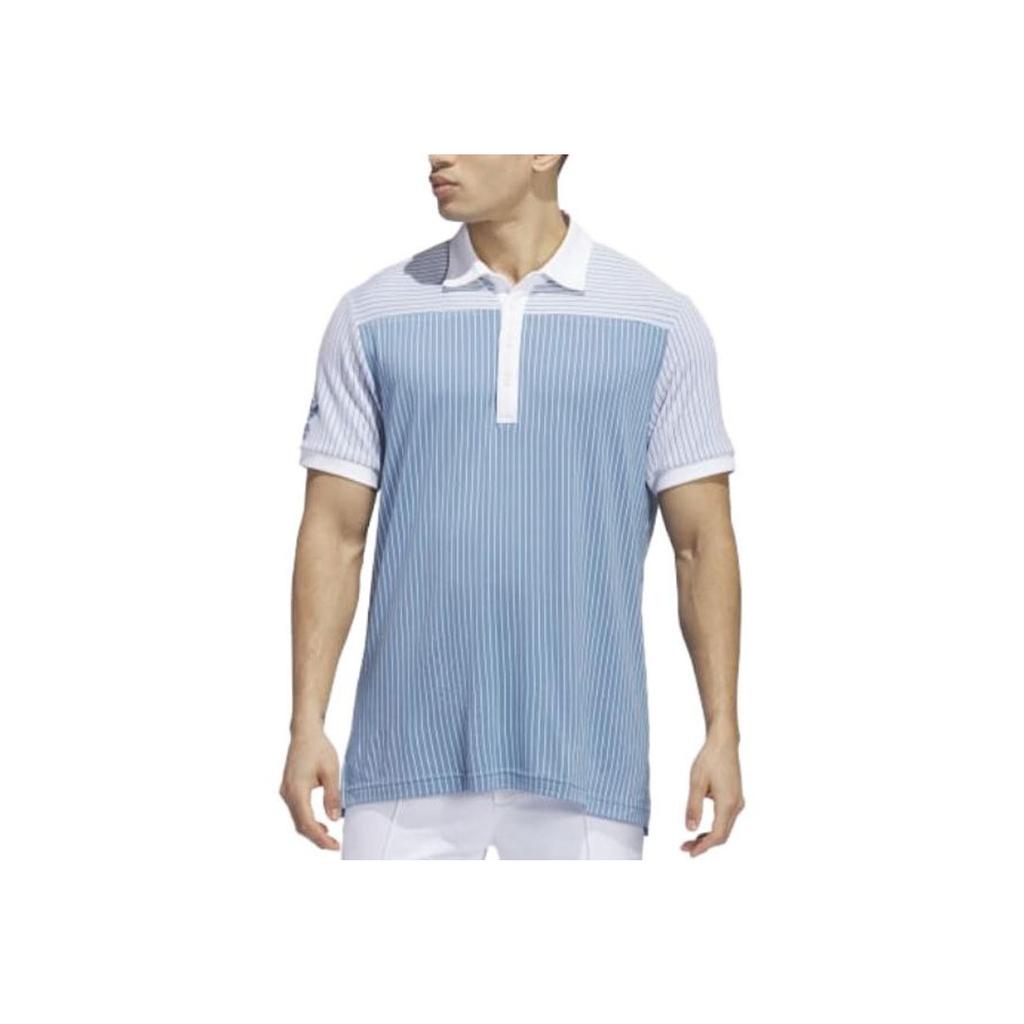 Adidas Originals X Bogey Boys Collaboration SS23 Полосатая повседневная рубашка поло с коротким рукавом Мужские рубашки поло синего цвета IB6665