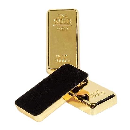 Pack of 3 Gold Bar Paper Weight for Office Table, Stylish Gift for Men, Women, Fancy Gifts for Birthday, Anniversary, Jewellery Shop Decoration