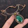Малахитовое ожерелье Ожерелье из медной проволоки Изящное ожерелье ручной работы Ювелирные изделия из проволочной обмотки Регулируемая цепочка Ожерелье Ювелирные изделия из медного драгоценного камня