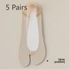 5 пар женских тонких носков-лодочек с дезодорантом и абсорбирующим эффектом из чистого хлопка с двумя невидимыми носками на весну и лето