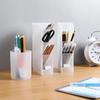 Desktop Frosted Pen Holder Oblique Insert Simple and Transparent Container Stationery Makeup Brush Lipstick Organizer