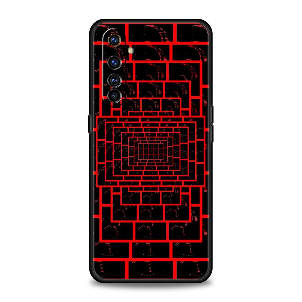 Черный Красный Волна Искусство Мягкий ТПУ Для Realme 13 12 11 10 9 Pro Plus GT3 GT2 C21 C25 C35 C53 C55 C67 Pro 5G Чехол для Телефона Обложка Fundas