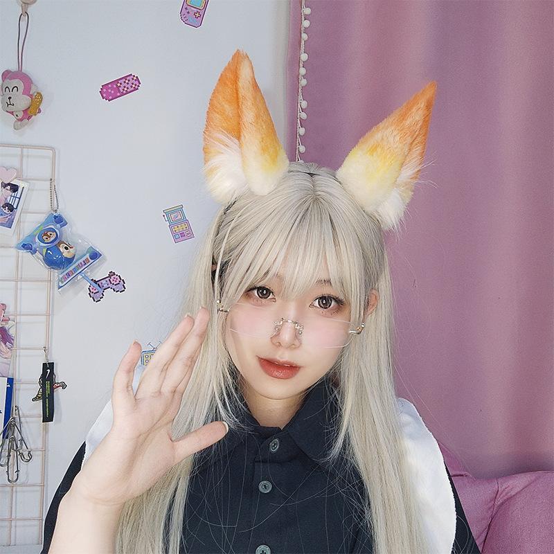 Handmade Simulation Fox Ear Headgear Comic Show Two-Dimensional Cosplay Props Hair Accessories Plush Fox Ear Headband