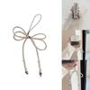 Stylish Butterfly Cellphone Lanyard Bowknot Phone Charm Keychain Beaded Keyring Bow Shaped Key Chain Ornament for Women