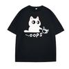 Смешная осенняя мяукающая черная кошка принт женские футболки повседневные футболки с круглым вырезом футболки с коротким рукавом женские футболки мужская одежда популярная