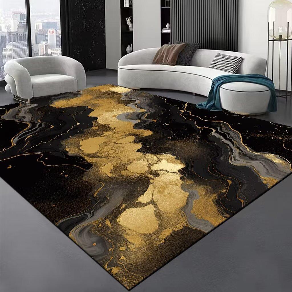 Европа Ретро Стиль Простой Полосатый Ковер Гостиная Диван Спальня Прикроватный Кабинет Входная Дверь Коврик Нескользящий Роскошный Домашний Декор Мат