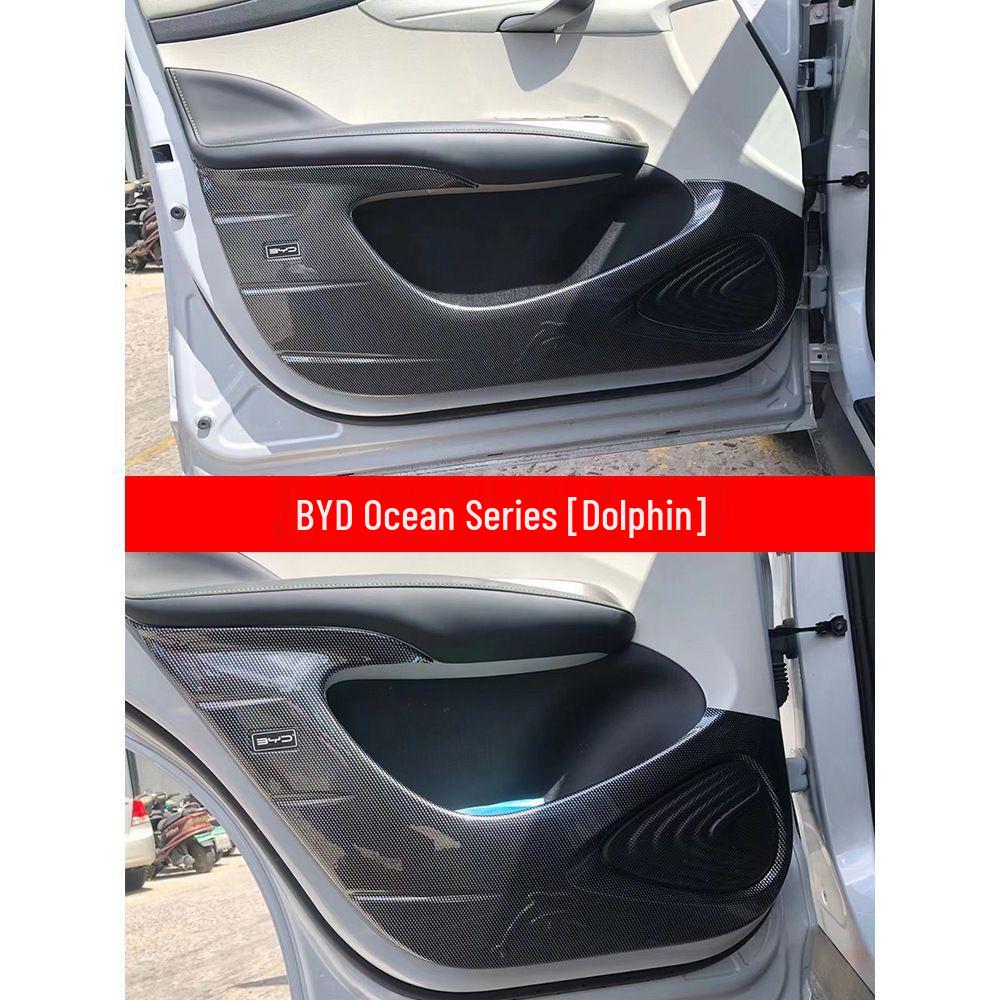 Защитные коврики на пороги дверей автомобилей BYD: Декорации интерьера, устойчивые к царапинам, для моделей Tang, Song, Han, Dolphin, Seal, Yuan и Qin Plus.