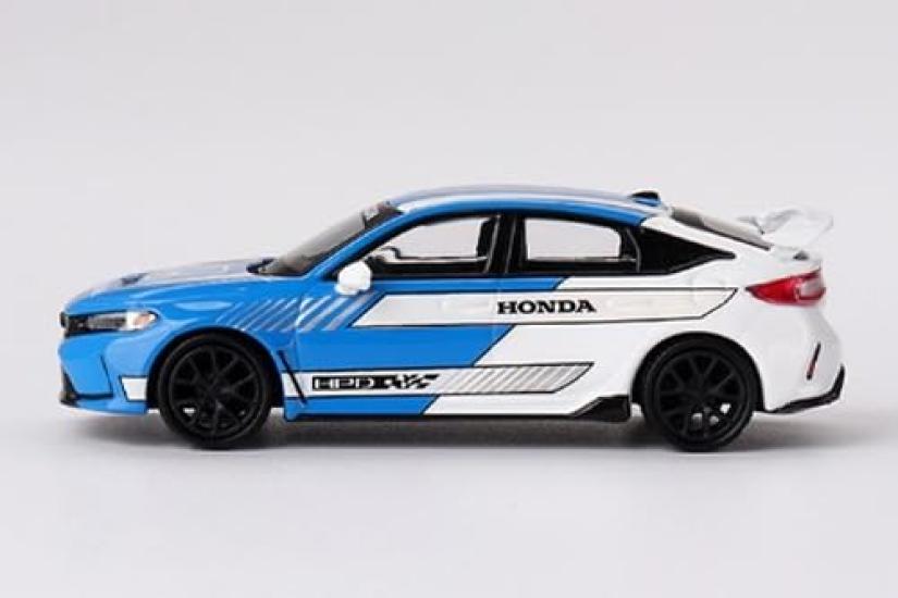 MINI GT Scale Honda Civic Type R 2023 Pace Car Blue Finished Product 1/64 #3 (Left-Hand Drive)
