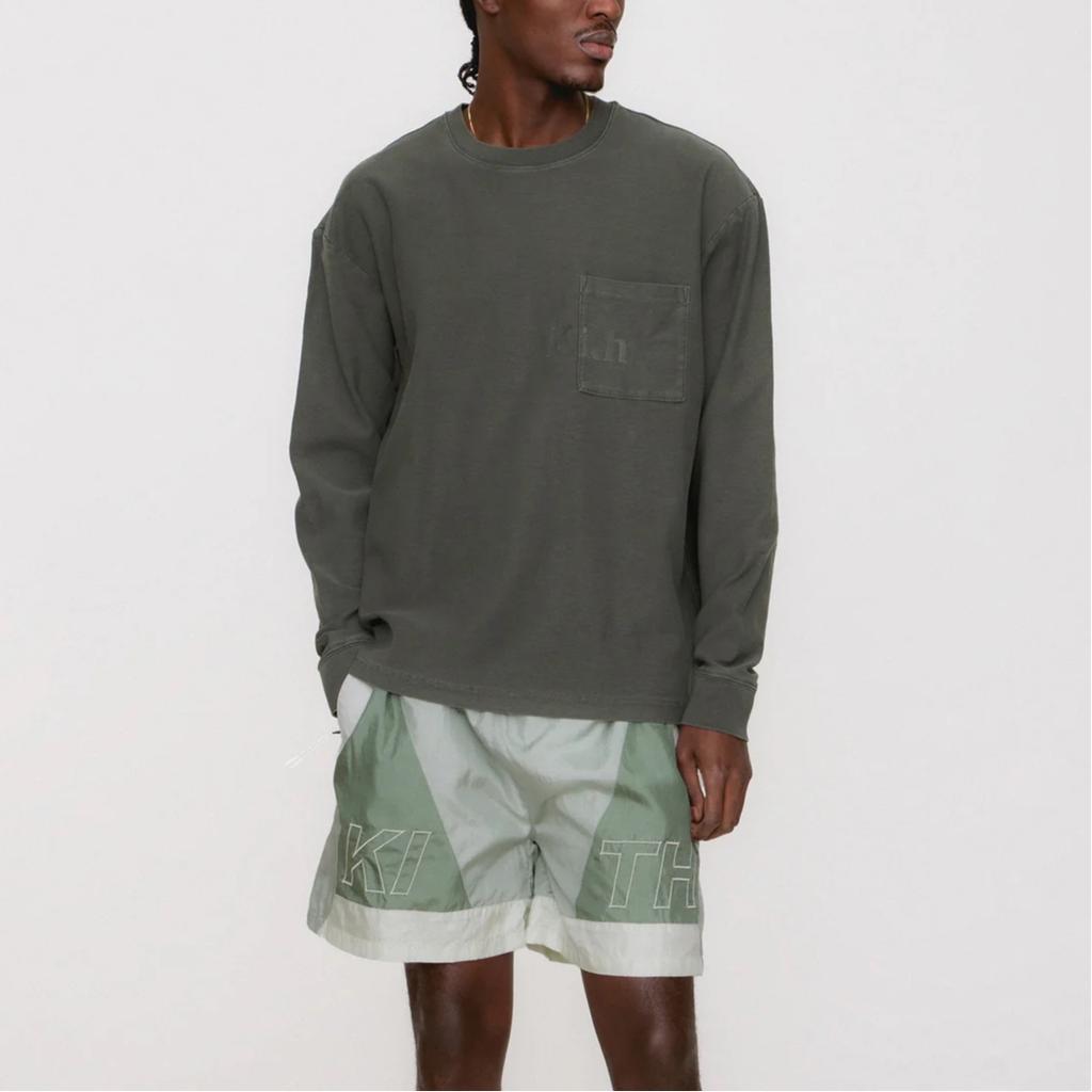 Kith Long-Sleeve Quinn Tee Machine Men Tops Green KHM033441-178