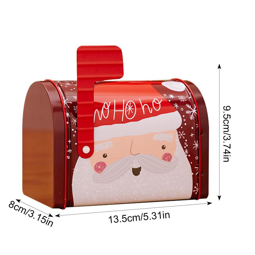 Christmas Gift Box Santa Claus Candy Box Craft Iron Storage Box Organizer Tin Box Mailbox Xmas Ornaments Paper Box Kids Gifts