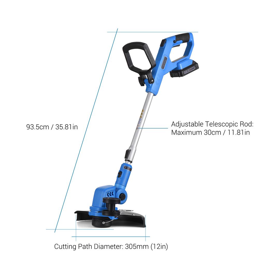 Geevorks 12-дюймовый беспроводной электрический триммер с автоматической подачей, телескопический ручной триммер для травы, 20 В