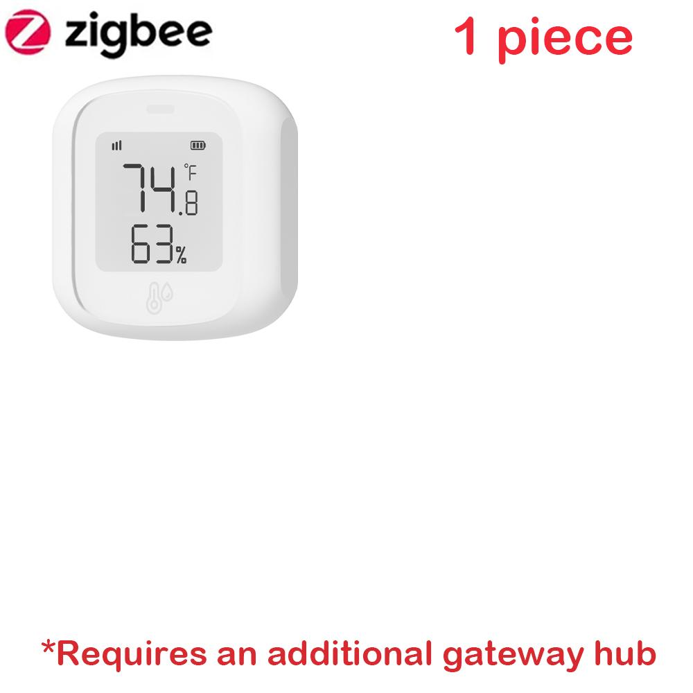 ZigBee / WIFI Temperature Humidity Sensor For Tuya LED Screen Smart Linkage Thermo-hygrome Voice Control For Google Home Alexa