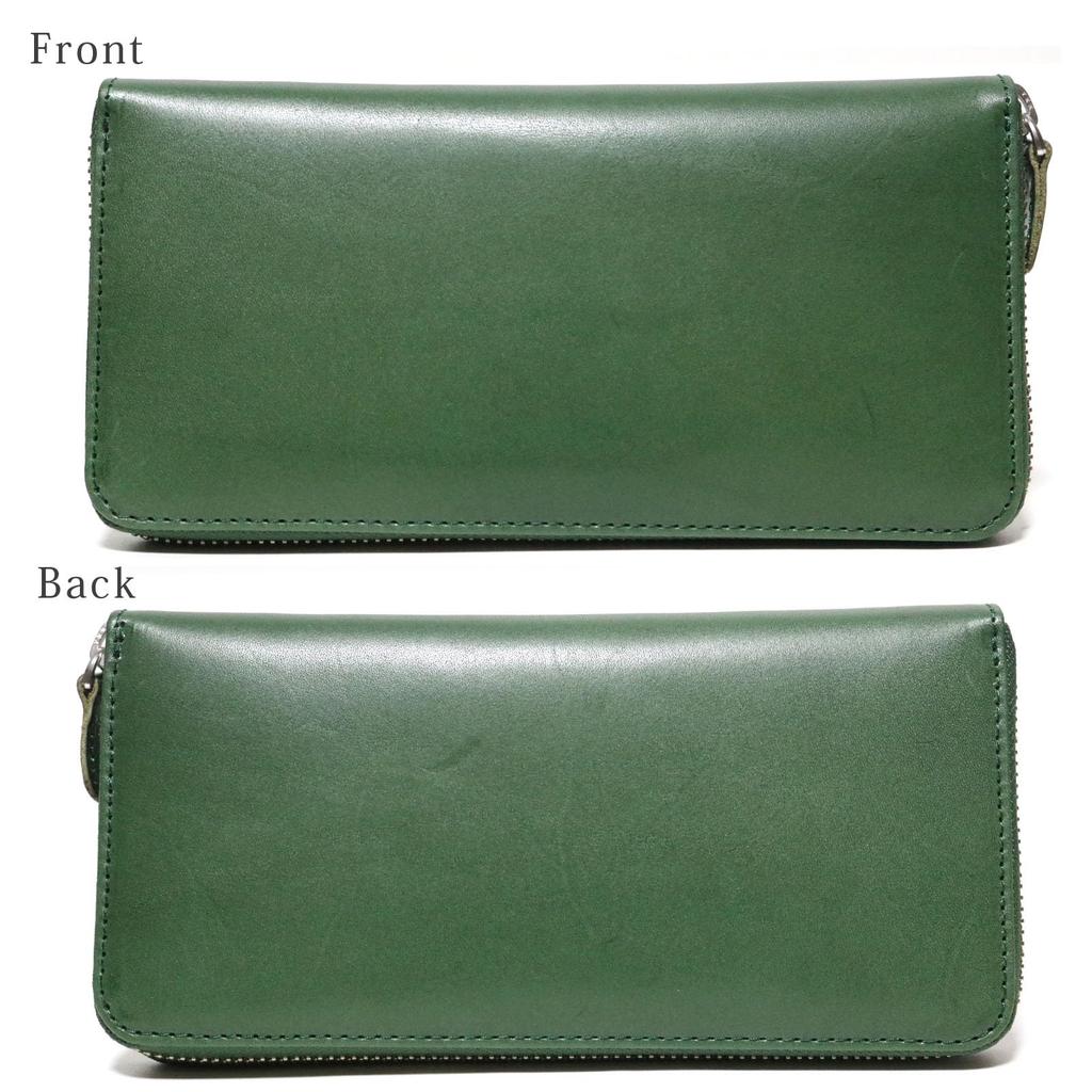 Bercute Зеленый Кошелек Длинный из Кожи Точиги для Мужчин и Женщин, Кошелек из Кожи Химедзи, Сделано в Японии, Натуральная Кожа, Круглая Молния, Тонкий, Большой