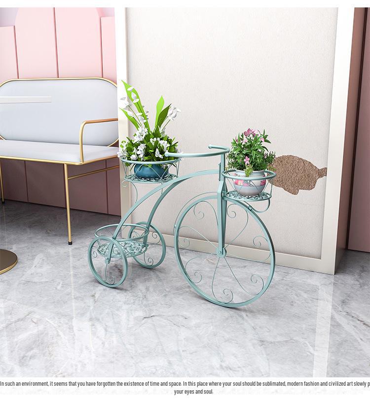 «Многоуровневая железная подставка для цветов и велосипедов в европейском стиле для использования в помещении и на балконе»