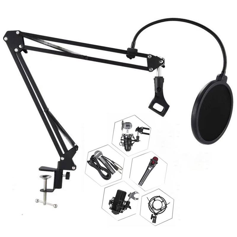 NB-35 Microphone Stand Professional Scissor Arm Stand With Microphone Pop Filter For Mic Bracket With Shock Mount