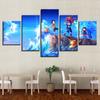 Настенный художественный постер в рамке HD-принты, живопись, 5 шт., аниме, цельные изображения персонажей, современный модульный холст, декор для гостиной