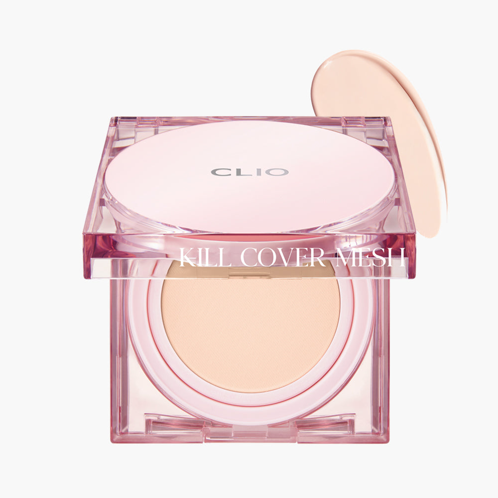 Clio Kill Cover Mesh Glow Cushion Foundation 15г+15г рефил Эффект стеклянной кожи, Стойкий, Легкий, Наслаиваемое покрытие, Макияж для сияющей кожи