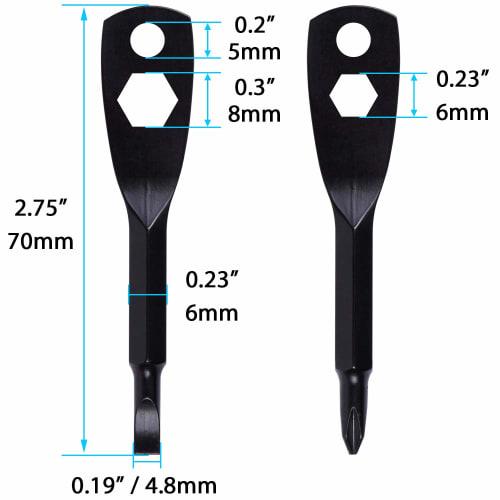 Wisdompro Screwdriver Keychain, Phillips and Flathead EDC Multi-Tool, Mini Size, Portable, Set of 2 Screwdrivers, Black