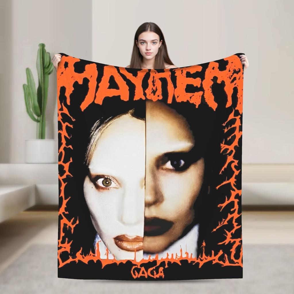 Lady Gaga Mayhem Abracadabra Knitted Blankets Fleece Lady in Red Super Warm Throw Blankets for Bed Bedspread