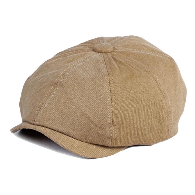 Унисекс винтажная хлопковая кепка-уточка: Весна, осень и зима Ретро однотонный берет
