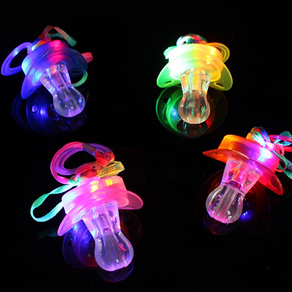 Colorful Flash Pacifier Whistle Toy With Flashing LED Light For Night Event And Party Gathering Adult Kids Favor Gift
