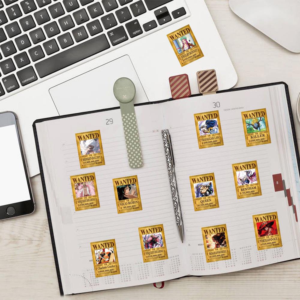 55/110 Новые стикеры аниме-граффити из Ван-Пис с объявлением о розыске для чемодана, ноутбука, самоката