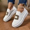 Модные женские кроссовки 2024 Новые Весна Осень Металлический декор Женская обувь на плоской подошве Сетчатые дышащие лоферы Удобные повседневные кроссовки Женские