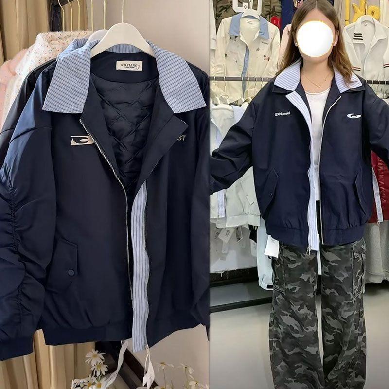 Зимняя утепленная вышитая бейсбольная куртка в стиле ретро, американском стиле, теплая куртка для женщин