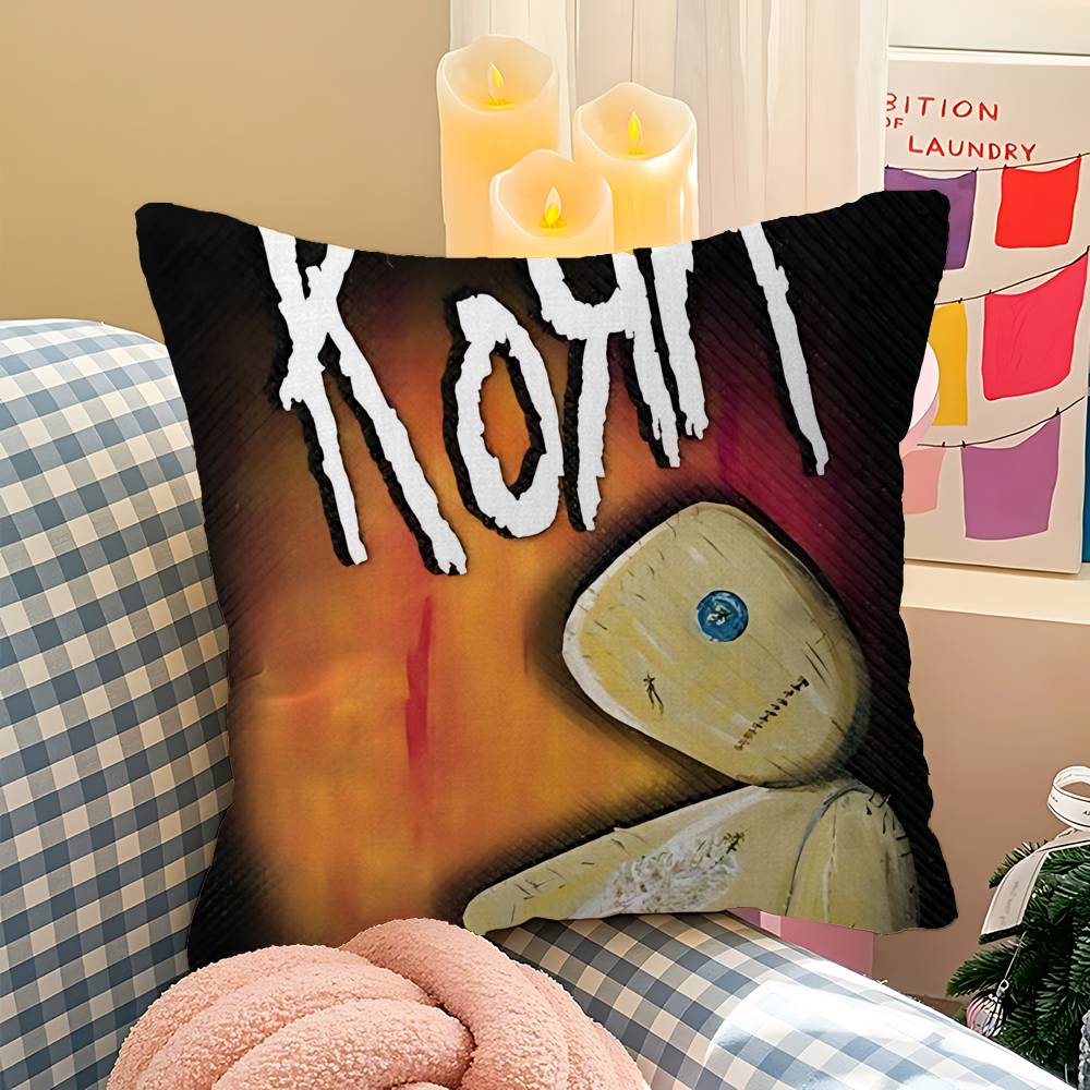 Classic K-Korn Metal Band Pillow Gift Home Office Decoration Pillow Bedroom Sofa Car Cushion Coverpillow Case