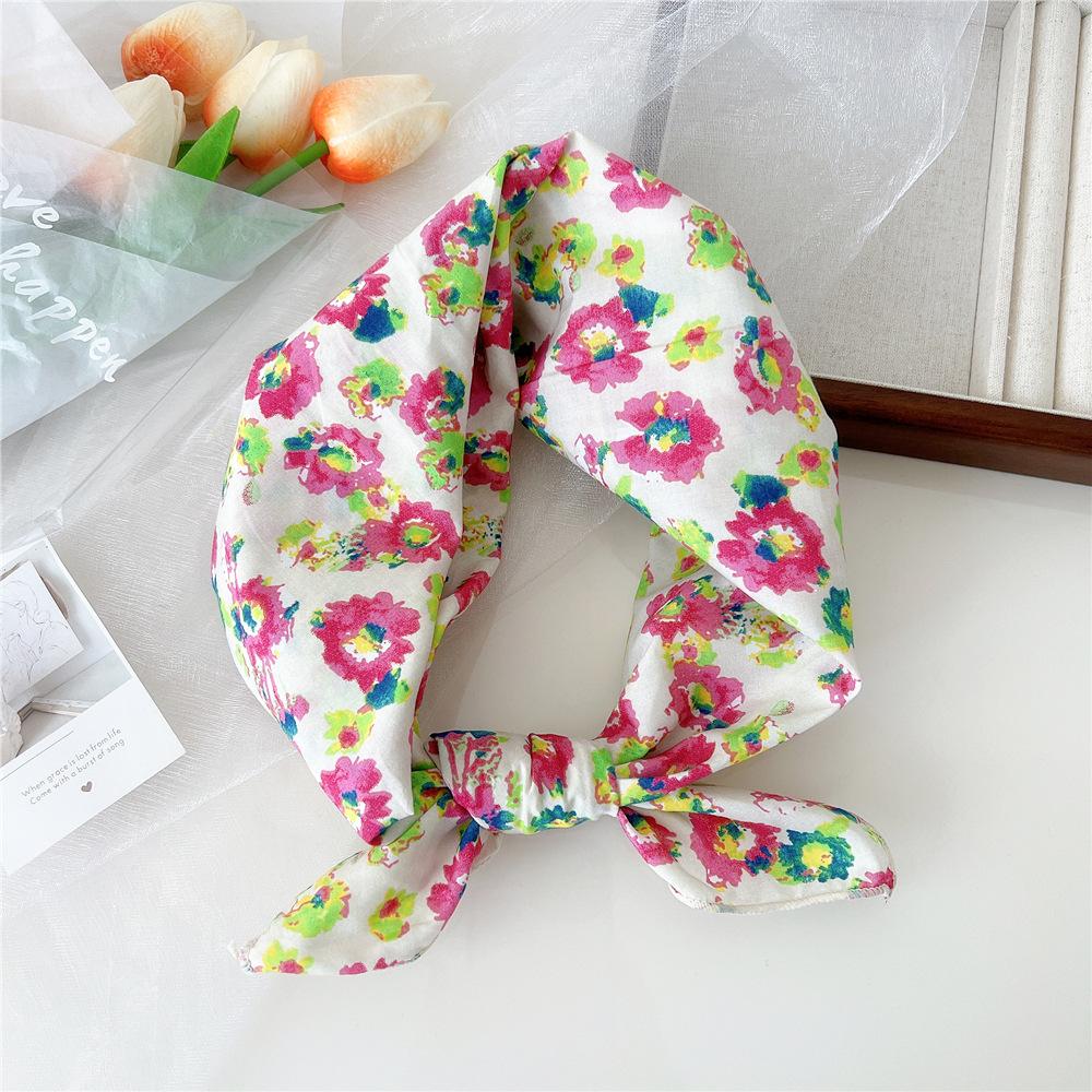 Маленький квадратный шарф из хлопка и льна, шелковый шарф, женский, весна и осень, новый стиль, художественный и универсальный, модный, темпераментный шарф-повязка на голову