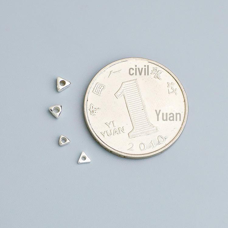 S925 Sterling Silver Triangle Spacer Beads for DIY Handmade Jewelry